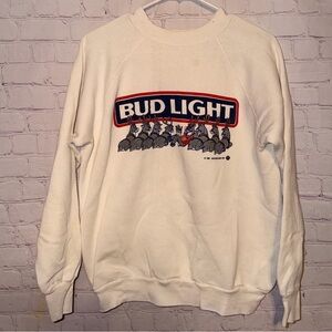 Vintage Budlight Christmas Graphic Sweatshirt Size Large